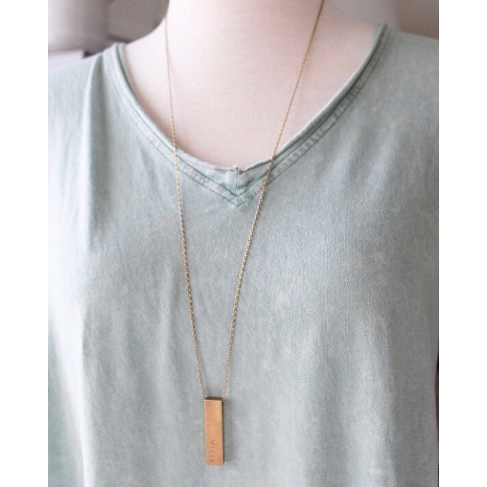 Raw Brass Personalized Necklace (J13) - Picture 3 of 6